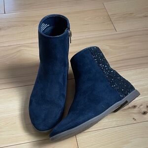 Crewcuts Navy Kids Boots with Glitter Accent